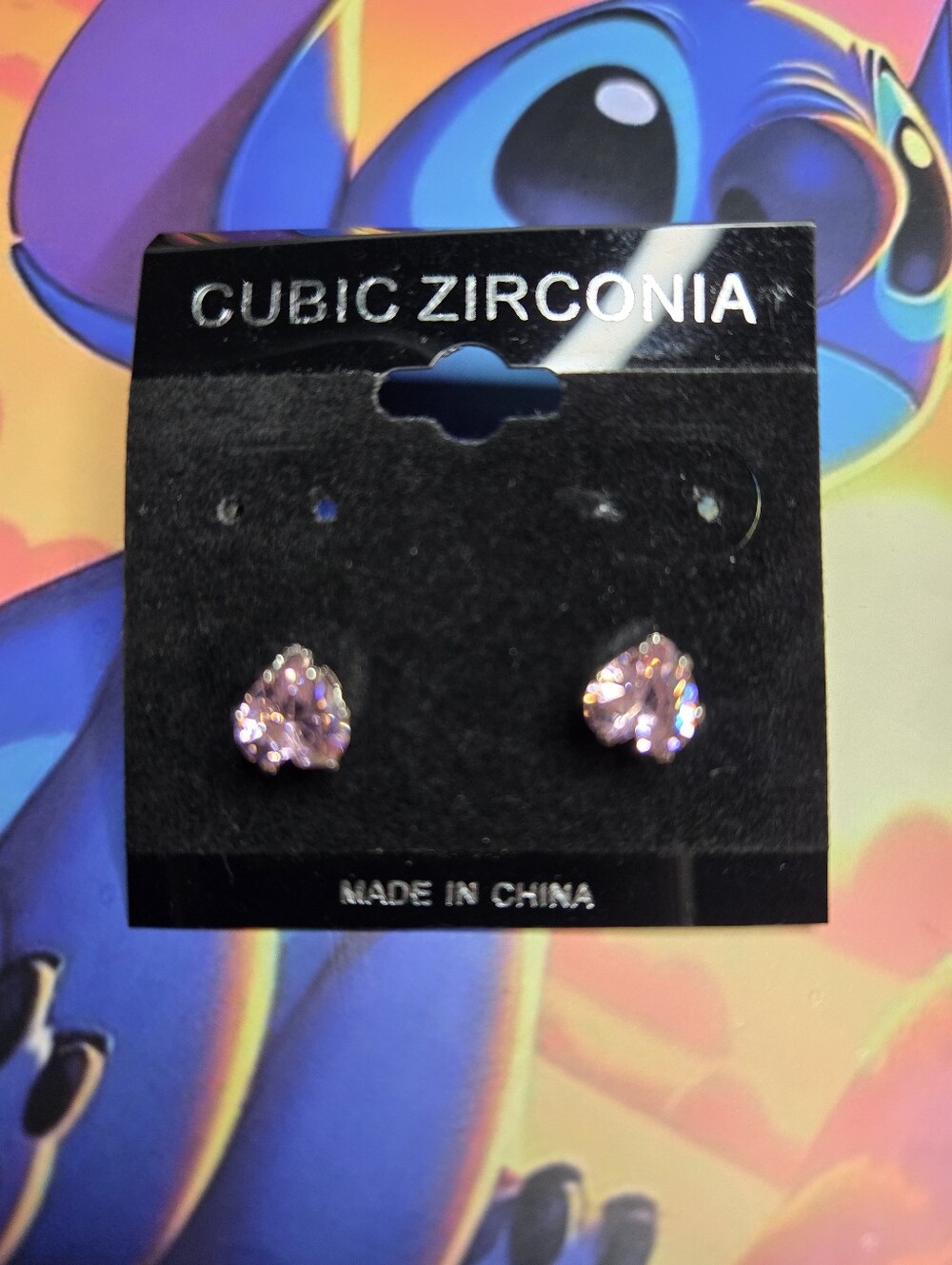 Cubic Zirconia Pink Teardrop Stud Earrings NWT